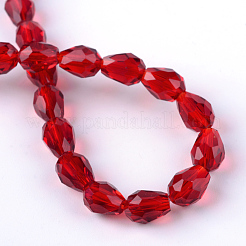 Fili di perline di vetro trasparente&nbsp;GLAA-R024-6x8mm-03