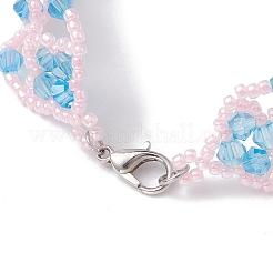Perline rotonde toho intrecciate e braccialetti con fiori in vetro da donna&nbsp;BJEW-MZ00064