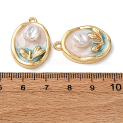 Leichtgoldfarbene Emaille-Anhänger&nbsp;ENAM-B028-30KCG-02