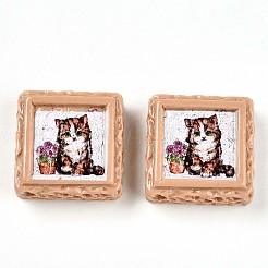 Undurchsichtige Decoden-Cabochons aus Harz&nbsp;RESI-N039-130
