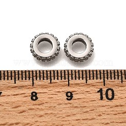 Perle europee in zircone chiaro con micro pavè di zirconi chiari&nbsp;KK-Z126-15P