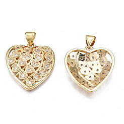 Pendenti in zirconi cubici trasparenti in micro pavè di ottone&nbsp;ZIRC-N039-188-NF