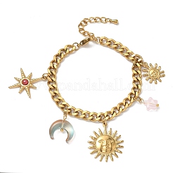 Braccialetti con ciondoli in acrilico in acciaio inossidabile 304&nbsp;BJEW-G761-01G