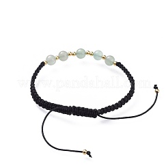 Bracciali di perline intrecciati verdi naturali avventurina regolabili&nbsp;BJEW-JB04599-03