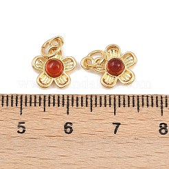 Natürlicher Karneol (gefärbt und erhitzt) Blumenanhänger&nbsp;KK-B157-18G-01