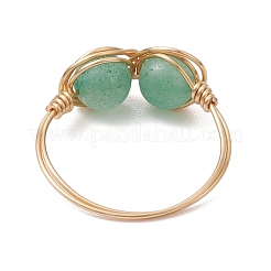 5 pieza de anillo de dedo infinito de ojo de tigre natural y jade amarillo teñido y amatista y aventurina verde y turquesa sintética para mujer&nbsp;RJEW-JR00832-02