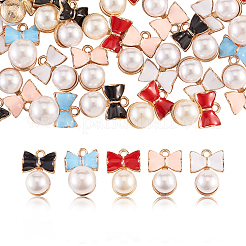 50 pièces 5 couleurs pendentifs en émail en alliage de zinc&nbsp;ENAM-CJ0001-78