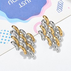Orecchini a bottone bicolore in acciaio inossidabile 304 per donna&nbsp;STAS-Z117-03GP