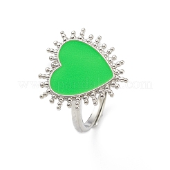 Chevalière coeur émail réglable&nbsp;RJEW-K240-01P