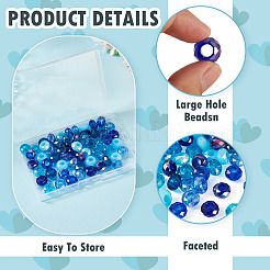 60 Stück 12 Farben blaues Farbthema Glas European Beads&nbsp;GPDL-TA0001-10