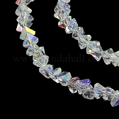 Chapelets de perles en verre transparent électrolytique&nbsp;X-EGLA-P061-04C-AB22