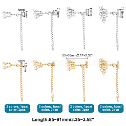 8 rallonge de chaîne en acier inoxydable 304 de 4 styles&nbsp;FIND-AB00048