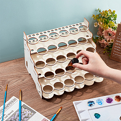 5-Schicht-Holz-Bastelfarbe und Brash-Rack&nbsp;DIY-WH0401-05