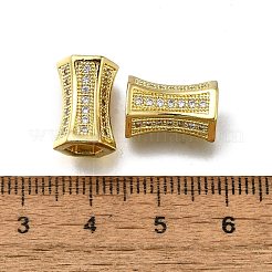 Messing Micro Pave klare Zirkonia europäische Perlen&nbsp;ZIRC-I070-072G