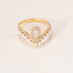 Anelli da dito da donna in ottone con micro pavé di zirconi cubici&nbsp;KU3614-1