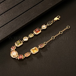 Messing-Pavé-Armbänder mit bunten Zirkonia-Gliedern&nbsp;IX3096