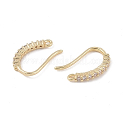 Micro ottone spianare zirconi orecchino ganci&nbsp;KK-U008-15G