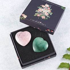 2 stücke 2 stil herz natürliche gemischte edelsteinmassage&nbsp;G-SZ0001-76B