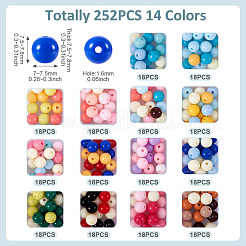 252pcs 14 Farben undurchsichtige Acrylperlen&nbsp;SACR-TA0001-49