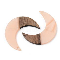 Pendentifs en résine opaque et bois de noyer&nbsp;RESI-S389-056A-C02