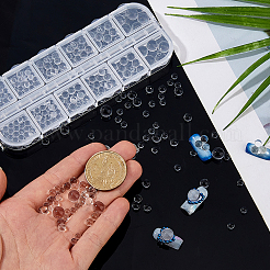 Perles rondes en verre transparent à bulles&nbsp;MRMJ-WH0001-52