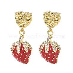 Ohrstecker aus Messing mit Mikropavé und Zirkonia für Damen&nbsp;EJEW-A167-03A-G