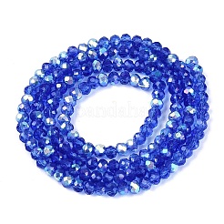 Hilos de cuentas redondas de vidrio transparente chapadas en color AB&nbsp;EGLA-T029-2mm-10P