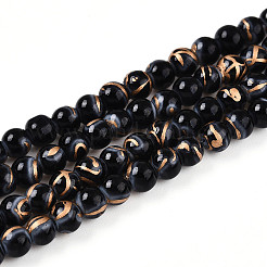 Chapelet de perles en verre baking paint&nbsp;DGLA-N010-6mm-M