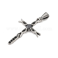 Anhänger aus chirurgischem Edelstahl 316 mit Mikropflaster und Zirkonia&nbsp;STAS-D304-13AS