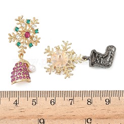Weihnachts-Ohrstecker aus Legierung mit Strassen&nbsp;LS-EJEW-F399-01G