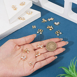 16 pz 8 stili in ottone micro pavé di ciondoli in zirconi cubici&nbsp;KK-TA0002-49