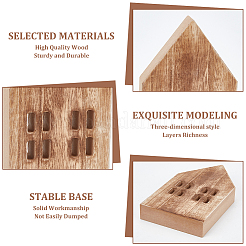 4 pz 2 stili decorazioni natalizie in legno per esposizione di casette&nbsp;DJEW-BC0001-28B