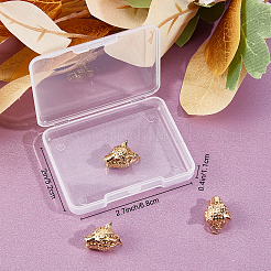 5pcs pendentifs en laiton micro pavé de zircone cubique placage en rack&nbsp;ZIRC-BBC0001-35