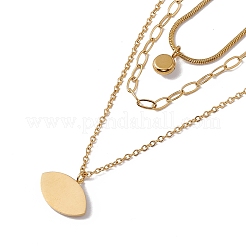 Strass malocchio ciondolo collana a triplo strato&nbsp;NJEW-P269-17G