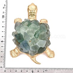 Figurines de tortues en amas de fluorite naturelle et alliage de zinc&nbsp;G-Q615-01C
