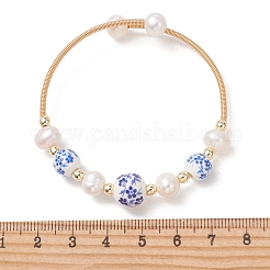 Bracciali rigidi da donna in porcellana fatta a mano&nbsp;BJEW-JB14022-01