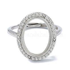 Verstellbare 925 Sterling Silber offene Lünettenring-Einstellungen&nbsp;STER-K179-15P