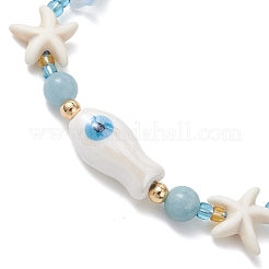 Braccialetti di perline di vetro intrecciate&nbsp;BJEW-MZ00301-01