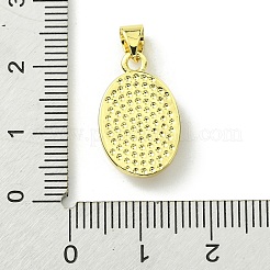 Pendenti in conchiglia naturale con pavé in ottone placcato a cremagliera&nbsp;KK-A204-01A-05G