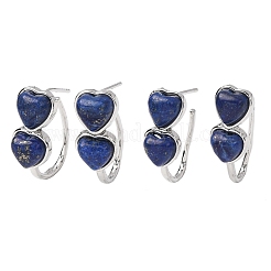 Boucles d'oreilles puces en forme de cœur pour la Saint-Valentin&nbsp;EJEW-T053-01P-12