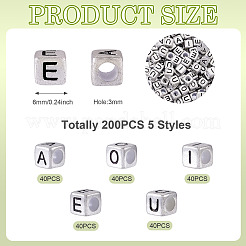 200 Stück 5 Stile plattierte Acrylperlen&nbsp;UNKW-TA0001-01