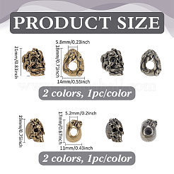 4 pz 4 stili strumento edc per esterni corda paracadute in ottone perline europee&nbsp;FIND-FG0003-73