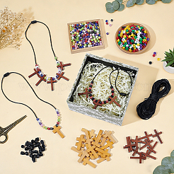 DIY-Kits für Halsketten mit Kreuzanhänger&nbsp;DIY-OC0016-08