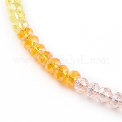 Colliers de perles de verre électrolytiques personnalisées arc-en-ciel&nbsp;NJEW-JN03410-05
