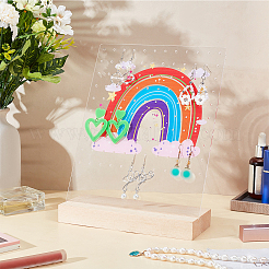 Transparente Acryl-Ohrringständer mit schräger Rückseite&nbsp;EDIS-WH0035-20B-02