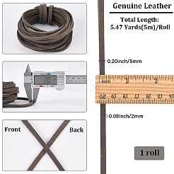Cordons plats en cuir de vachette de 5 m&nbsp;WL-GF0001-27C-02