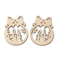 Tema navideño madera natural sin teñir grandes colgantes&nbsp;WOOD-B001-02