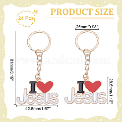 24 llavero colgante de aleación de esmalte&nbsp;KEYC-WR0001-53P