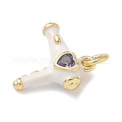 Adornos de latón micropavé de circonia cúbica&nbsp;KK-B155-17G-01
