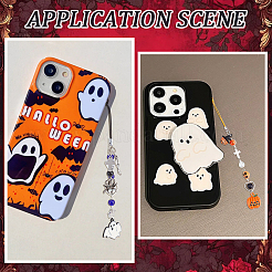 Kits para hacer correas de teléfono móvil con colgantes de aleación de esmalte y cuentas de acrílico/vidrio con temática de Halloween&nbsp;DIY-SC0031-90
